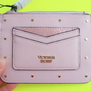 Victoria's Secret Light Pink Card Case Key Chain Small Wallet